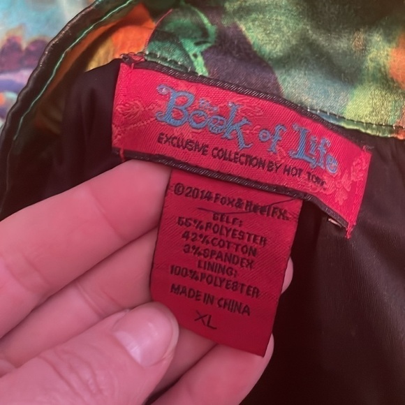 Hot topic womens skirt XL 16 18 mini Book of life satin character movie goth - Picture 6 of 7